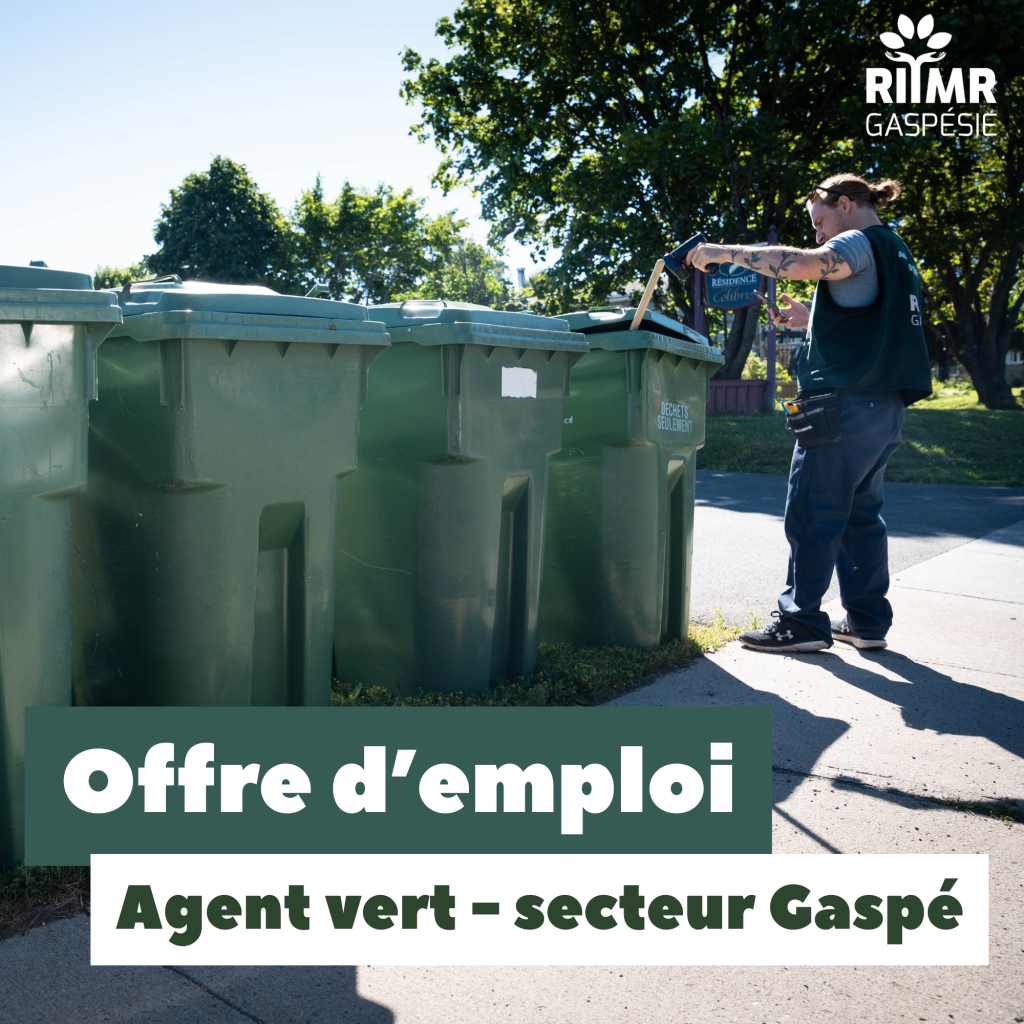 Offre d'emploi - Agent vert - Secteur Gaspé